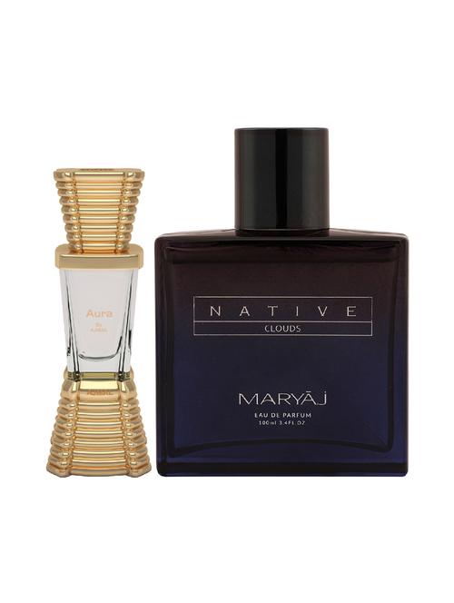 ajmal aura cp alcohol-free attar 10ml for unisex and maryaj native clouds edp 100ml for unisex + 2 parfum testers free - 17151011 -  Standard Image - 0