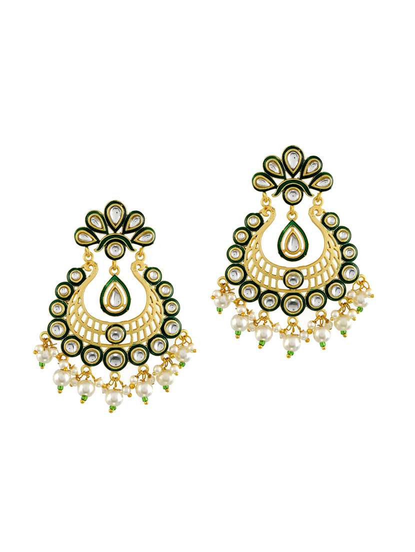 green gold chandellier earring