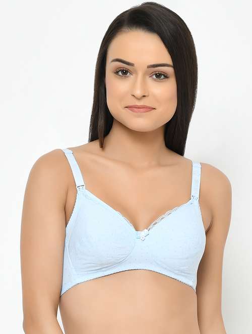 blue cotton maternitynursing bra - 17152571 -  Standard Image - 0