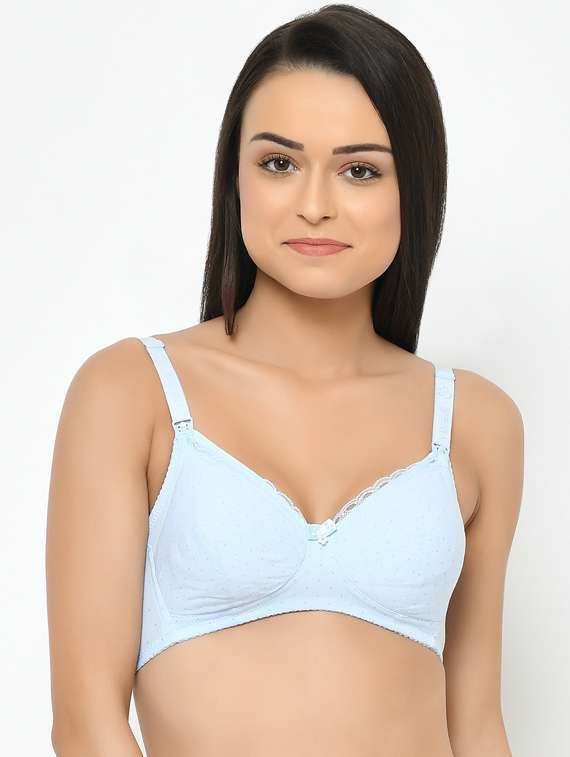 blue cotton maternitynursing bra - 17152571 -  Zoom Image - 0