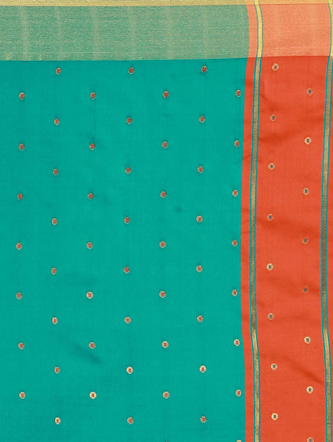 turquoise cotton silk saree with blouse - 17152711 - Standard Image - 3