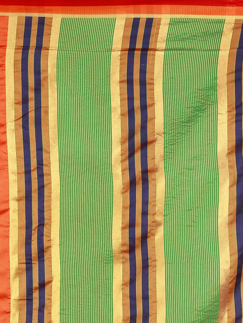 solid woven saree with blouse - 17152720 - Standard Image - 3