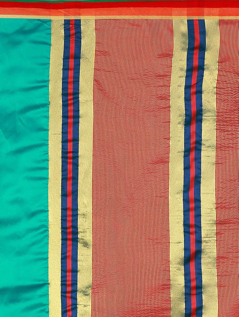 turquoise silk saree with blouse - 17152728 -  Standard Image - 3