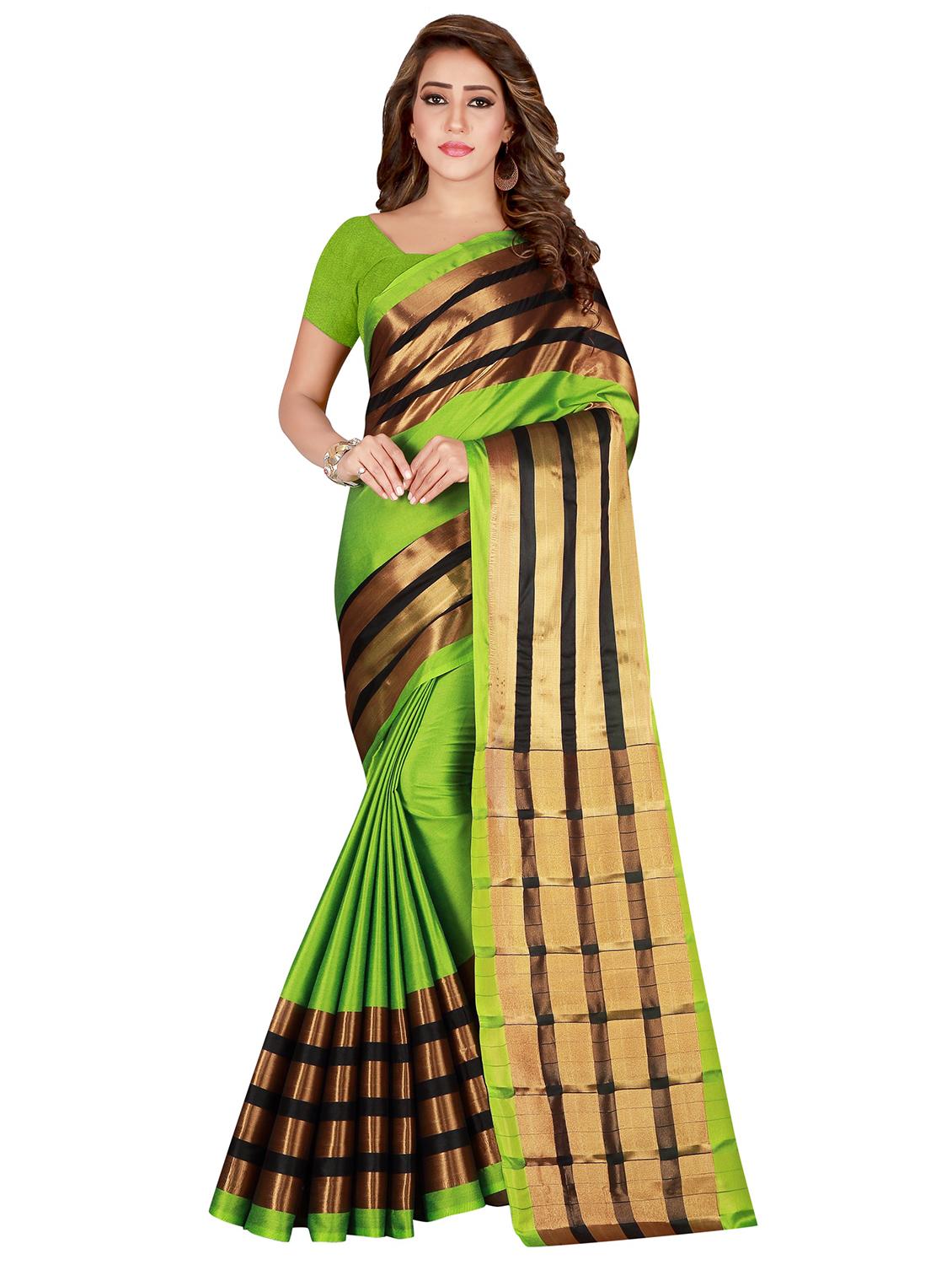 striped woven saree with blouse - 17152730 -  Zoom Image - 0