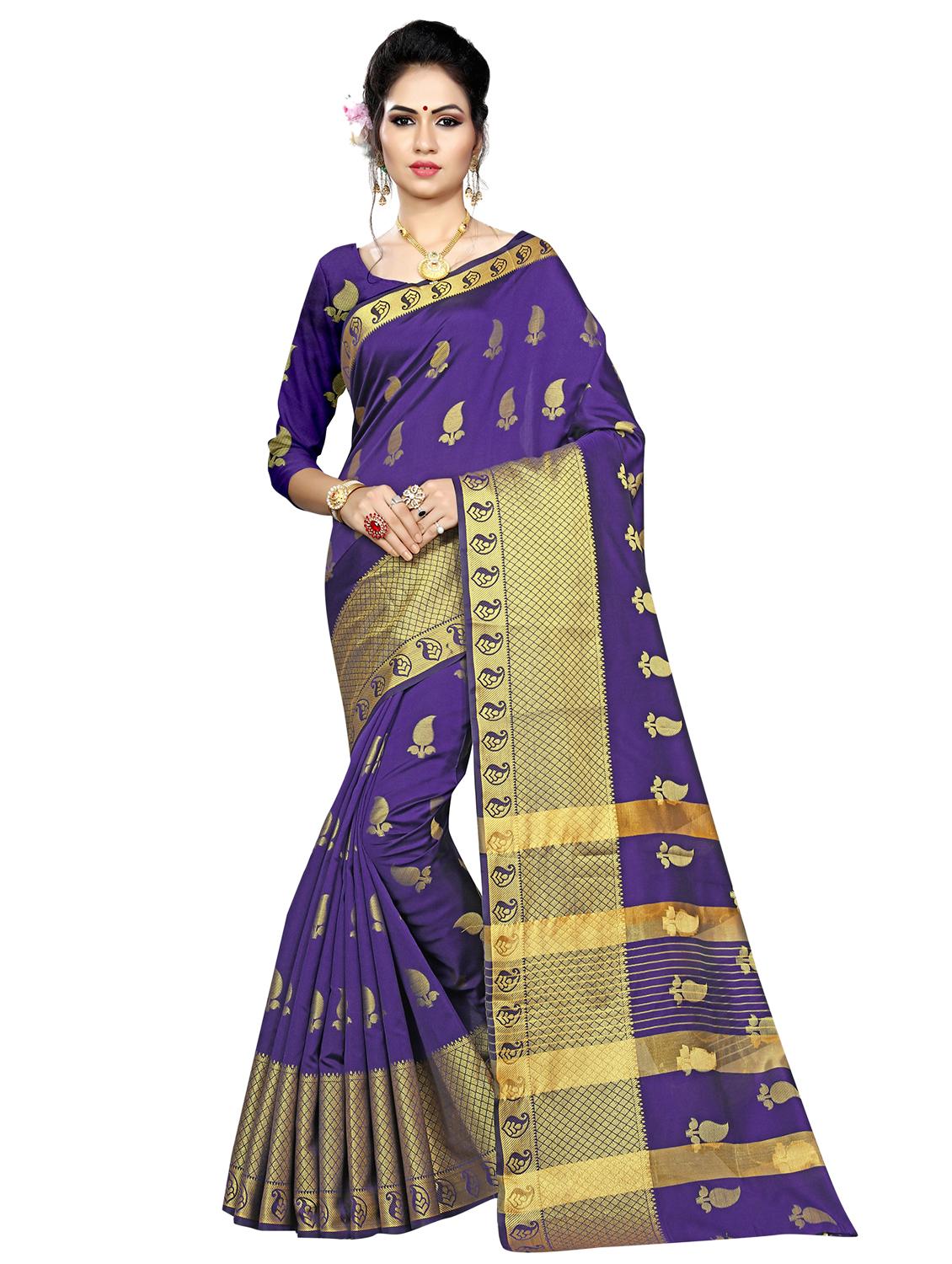 self design woven saree with blouse - 17152759 - Zoom Image - 0