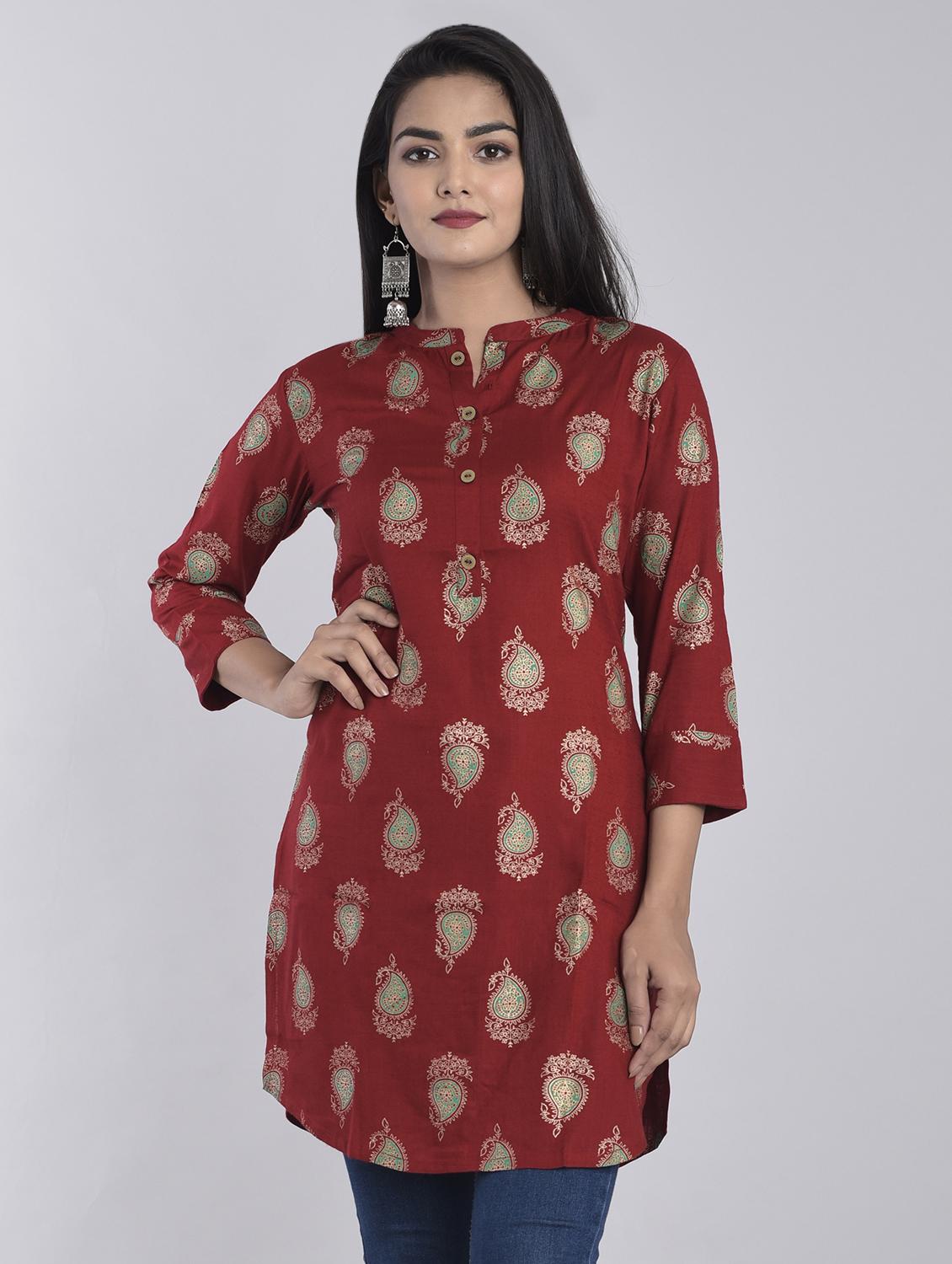 printed straight kurti