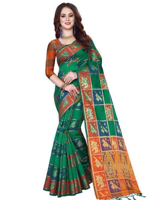 self design kanjivaram saree with blouse - 17153664 - Standard Image - 0
