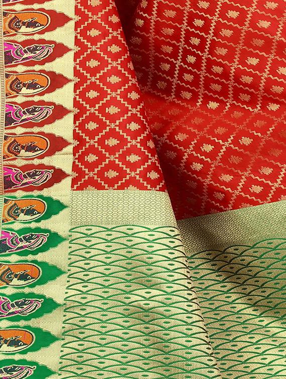 self design banarasi saree with blouse - 17153680 - Standard Image - 3