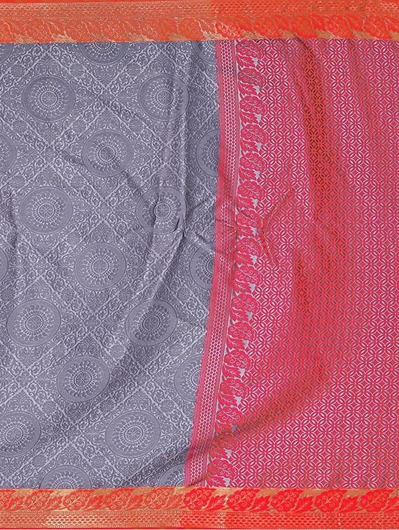 self design woven saree with blouse - 17153692 - Standard Image - 3