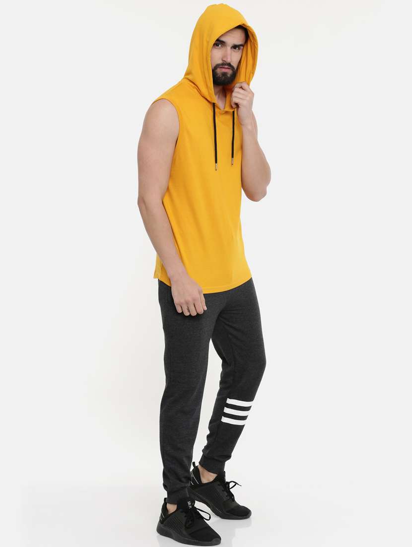 yellow solid hooded t-shirt - 17154287 -  Standard Image - 3