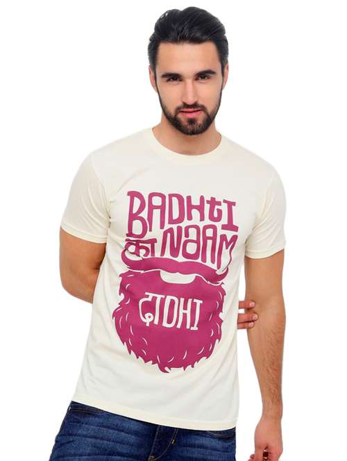 off white front print t-shirt - 17154423 - Standard Image - 0