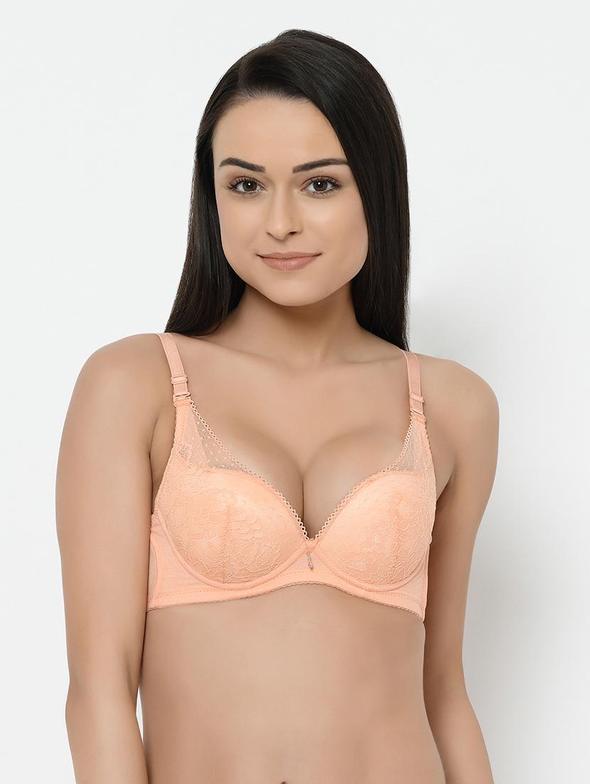 pastel orange plunge bra - 17154805 -  Zoom Image - 0