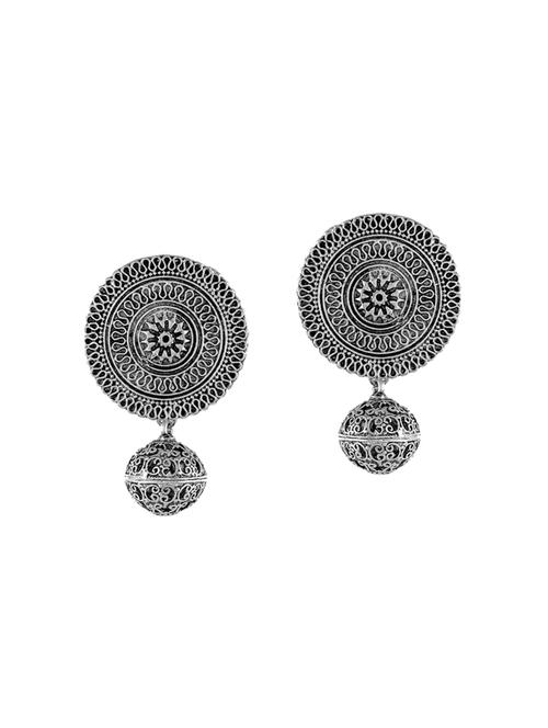silver tone silver plated drop earring - 17155972 -  Standard Image - 0