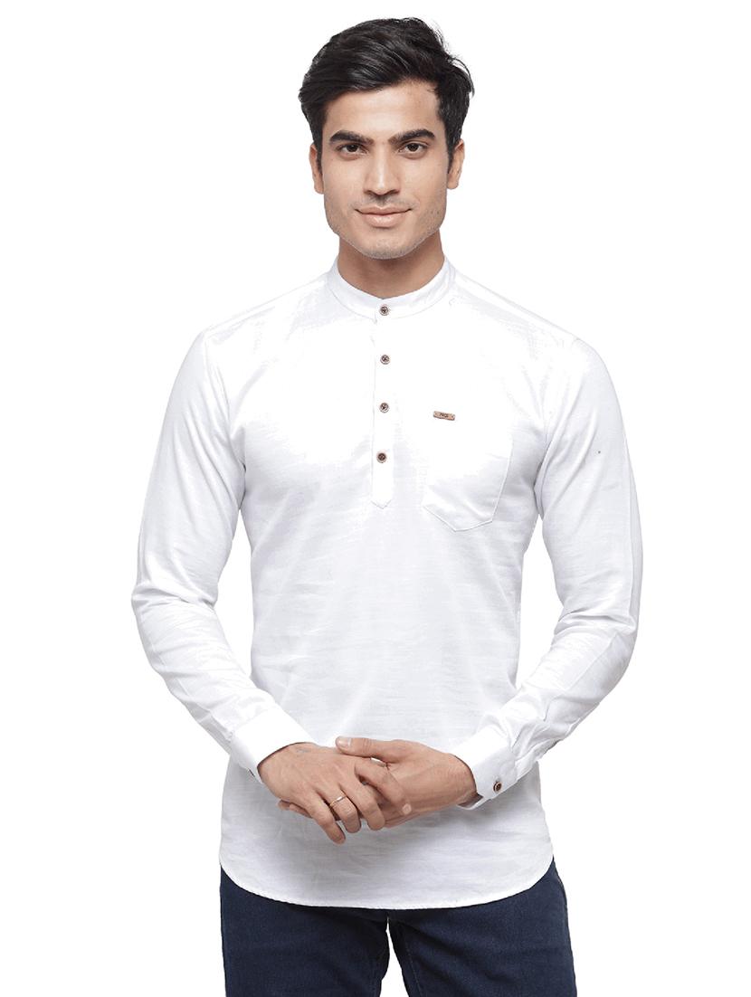 white solid short kurta - 17156439 - Zoom Image - 0