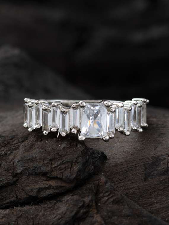 white brass finger  ring