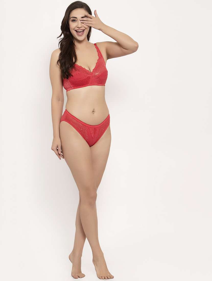 orange cotton bras and panty set - 17160083 - Standard Image - 3
