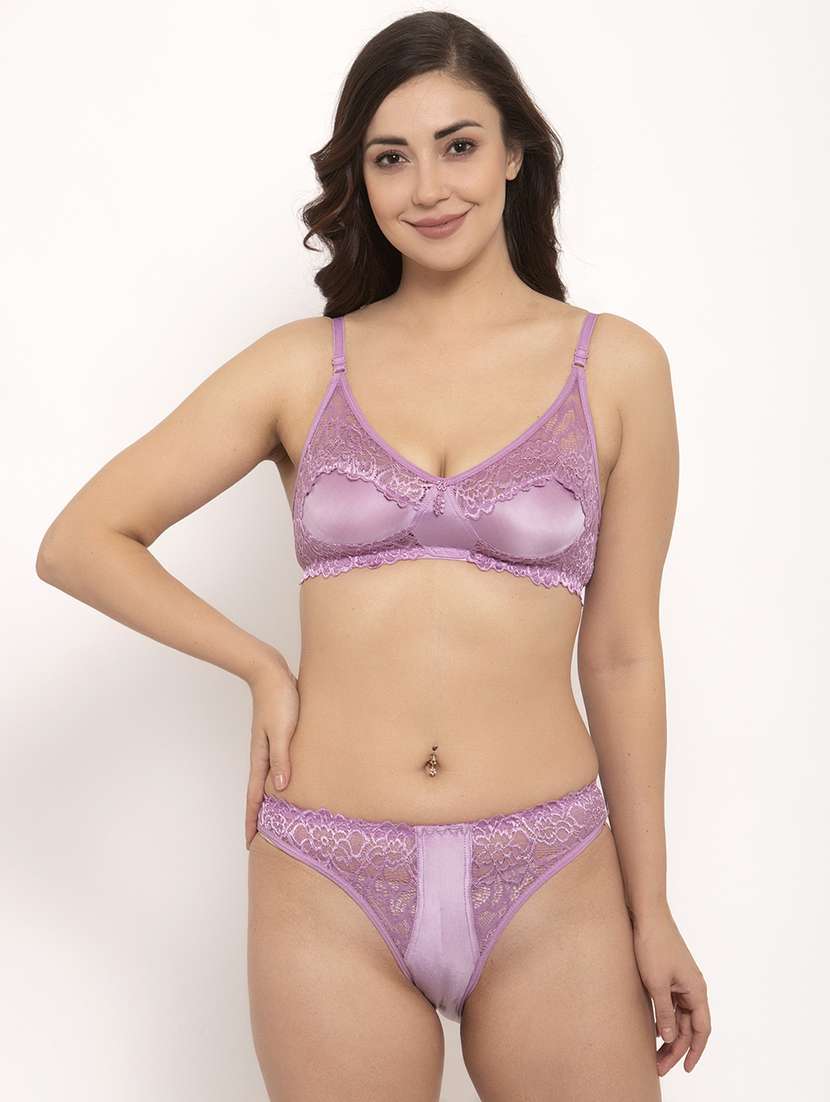 lace panel bra & panty set  - 17160088 -  Zoom Image - 0
