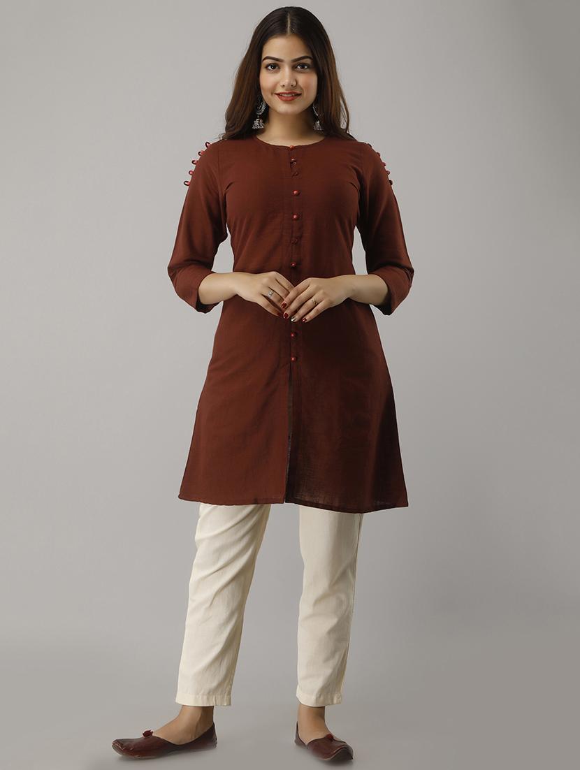 button up a-line kurta - 17162937 - Standard Image - 3