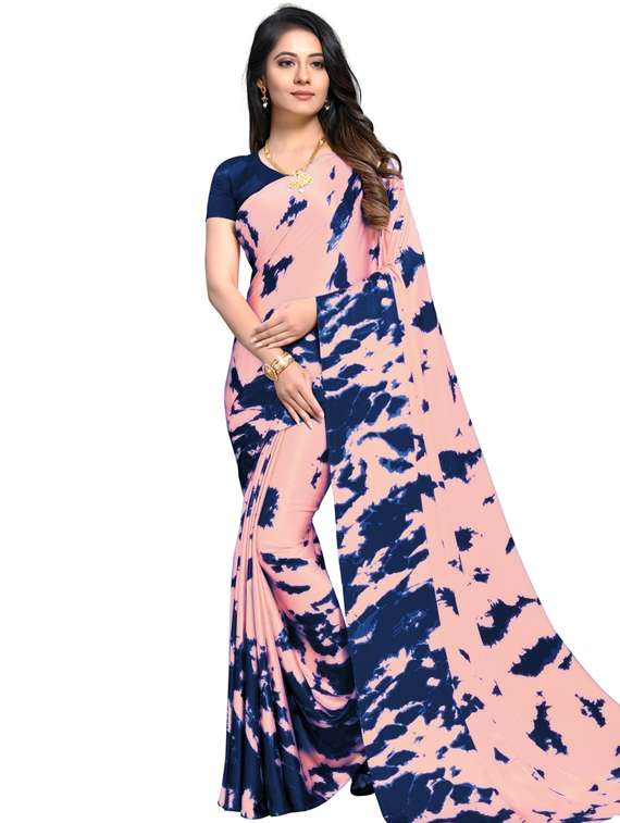 shibori printed saree with blouse - 17162995 - Zoom Image - 0