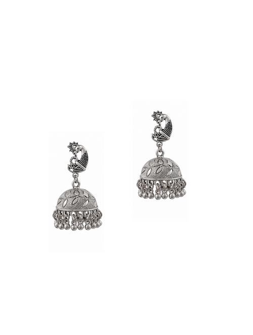 silver tone silver plated jhumka earring - 17164272 - Standard Image - 0
