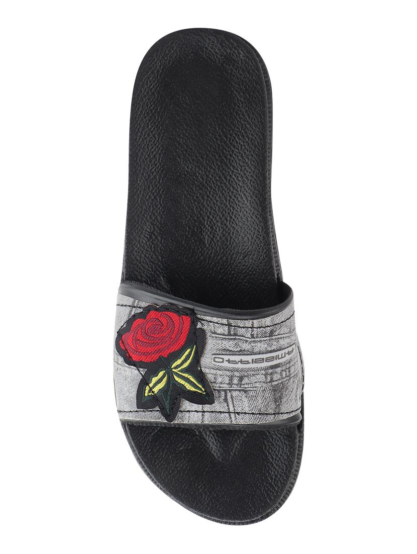 black slip on slides - 17164286 - Standard Image - 3