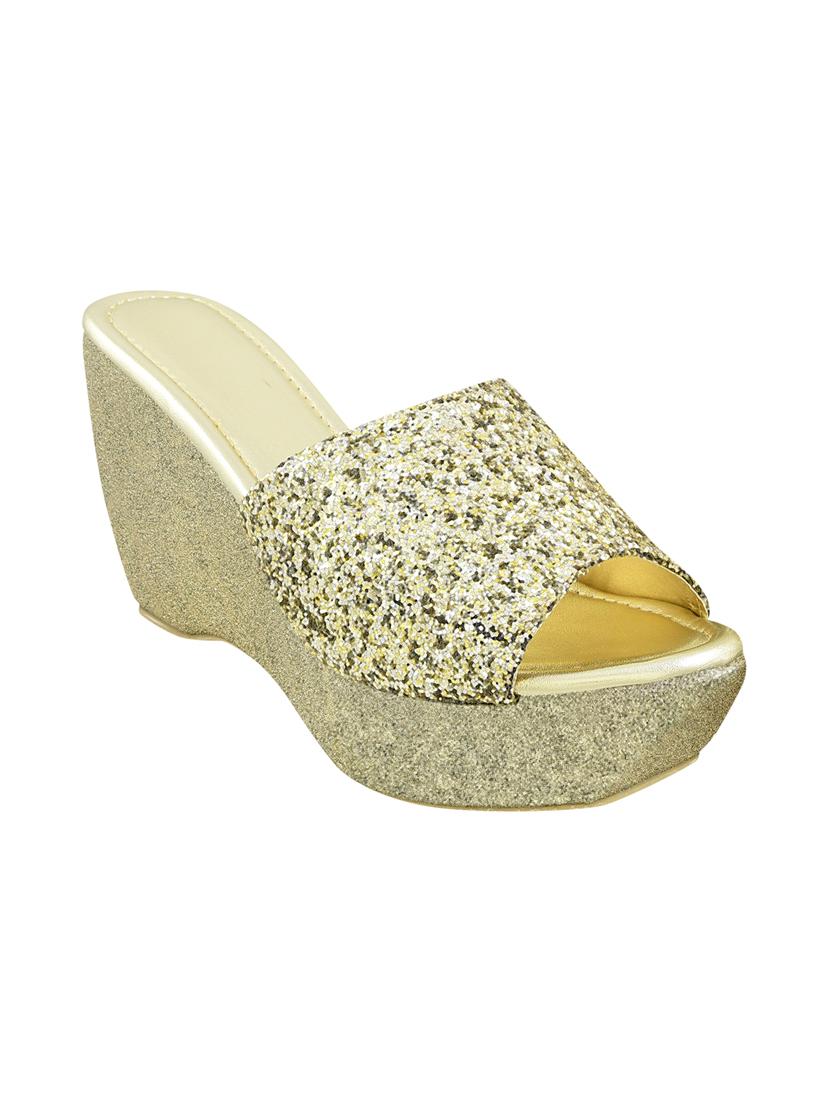 gold slip on wedges - 17164293 -  Zoom Image - 0