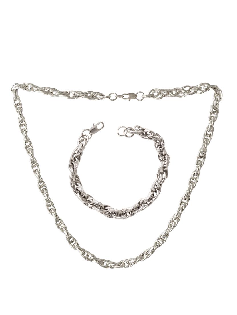 silver satin less steel chain 