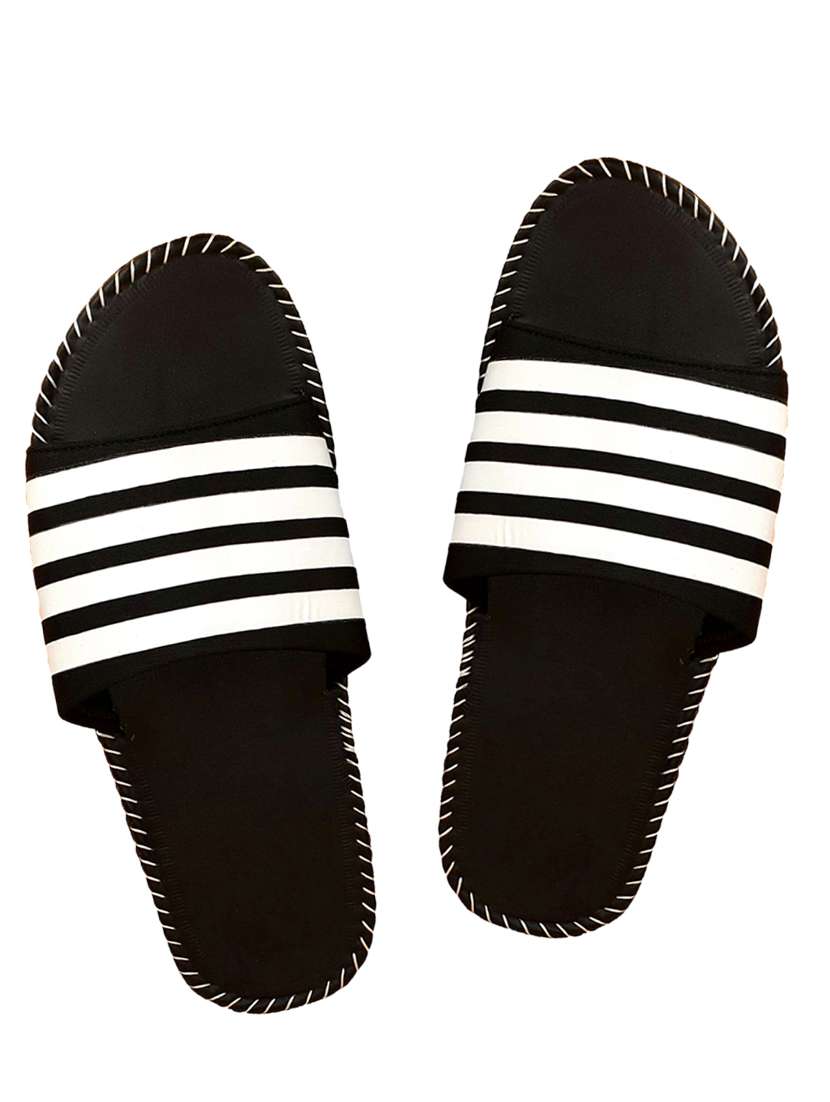 black slip on flip flops