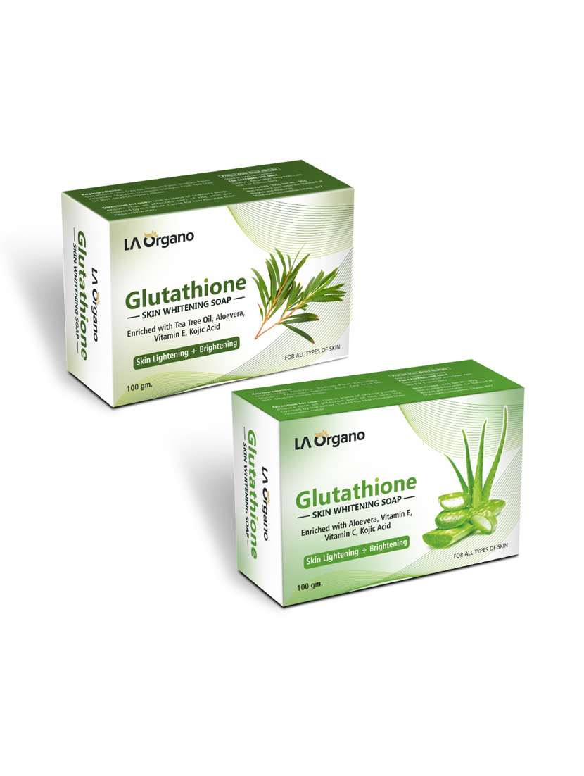 glutathione whitening soap with tea tree & glutathione aloe vera soap for skin lightening,brightening -(pack of 2,100gm each) - 17166253 - Zoom Image - 0
