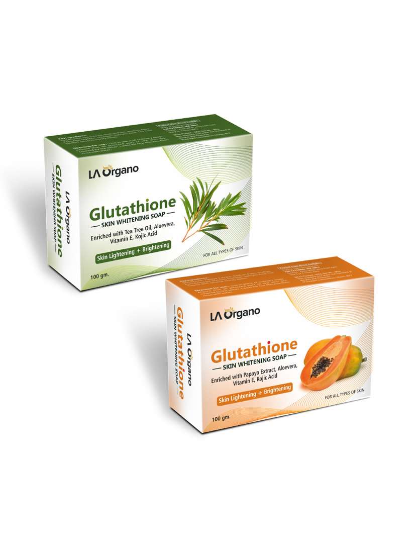 glutathione whitening soap with tea tree & glutathione papaya soap for skin lightening,brightening -(pack of 2,100gm each)