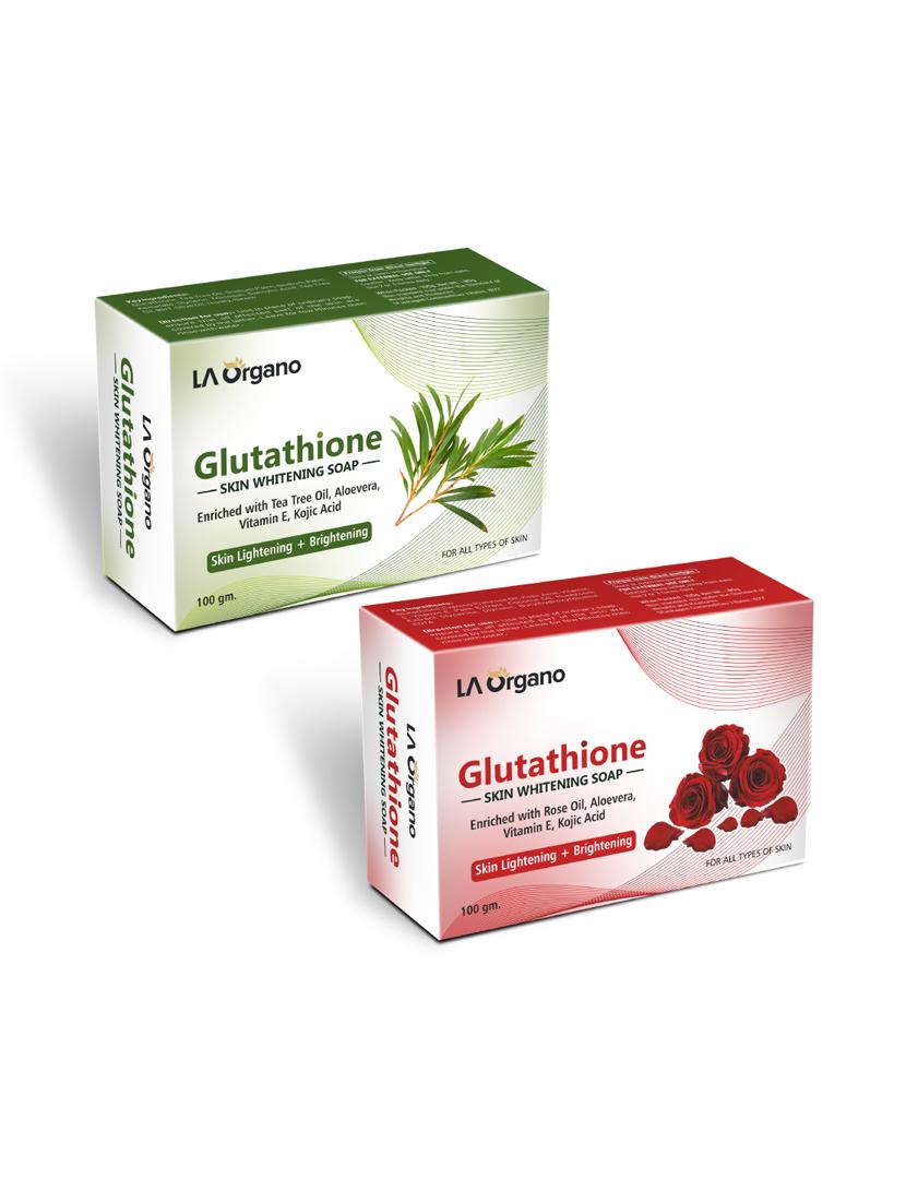 glutathione whitening soap with tea tree & glutathione rose soap for skin lightening,brightening -(pack of 2,100gm each)