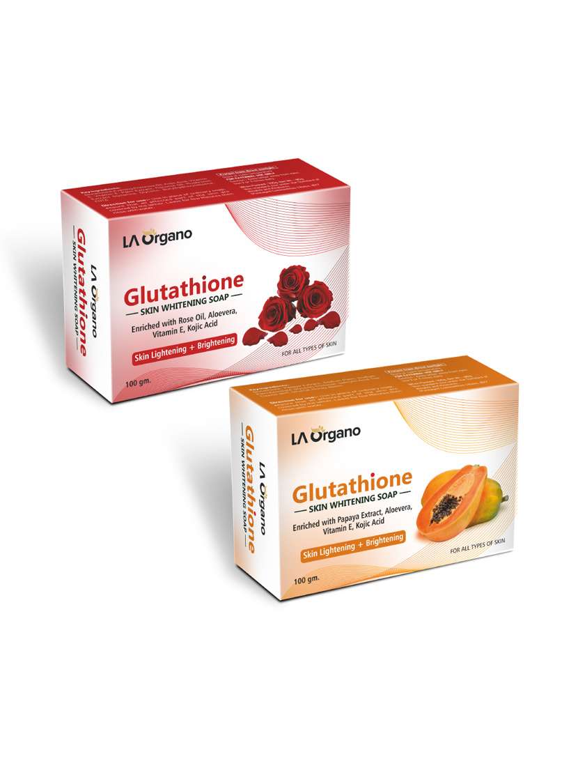 glutathione whitening soap with rose & glutathione papaya soap for skin lightening,brightening -(pack of 2,100gm each) - 17166262 -  Zoom Image - 0