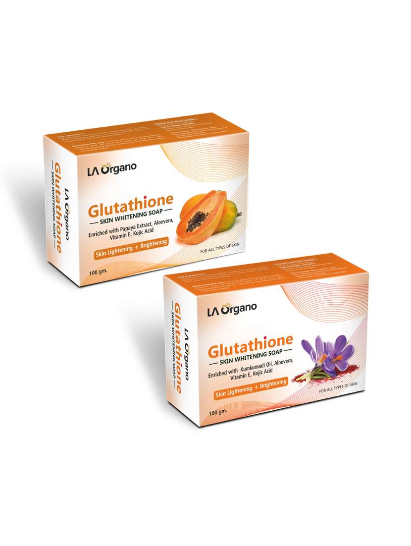 glutathione whitening soap with papaya & glutathione kumkumadi soap for skin lightening,brightening -(pack of 2,100gm each)