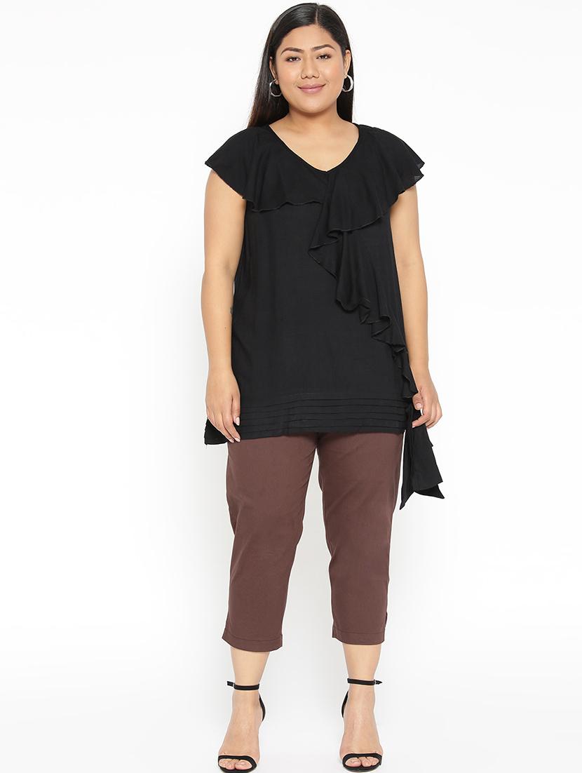 black viscose regular top - 17168625 - Standard Image - 3