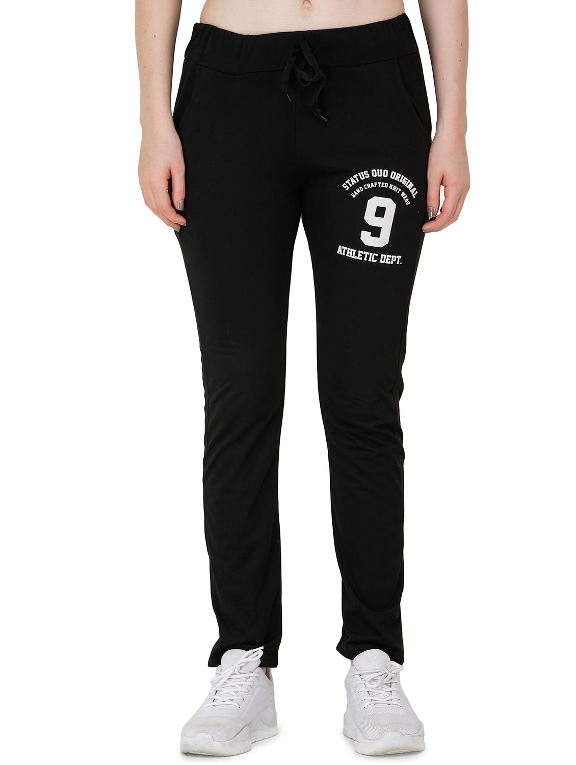 black cotton yoga pants track - 17168630 -  Zoom Image - 0