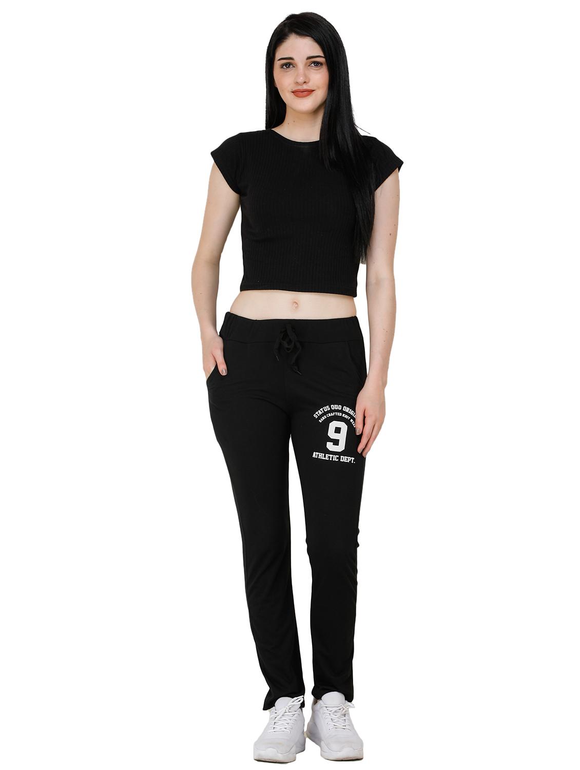 black cotton yoga pants track - 17168630 - Standard Image - 3
