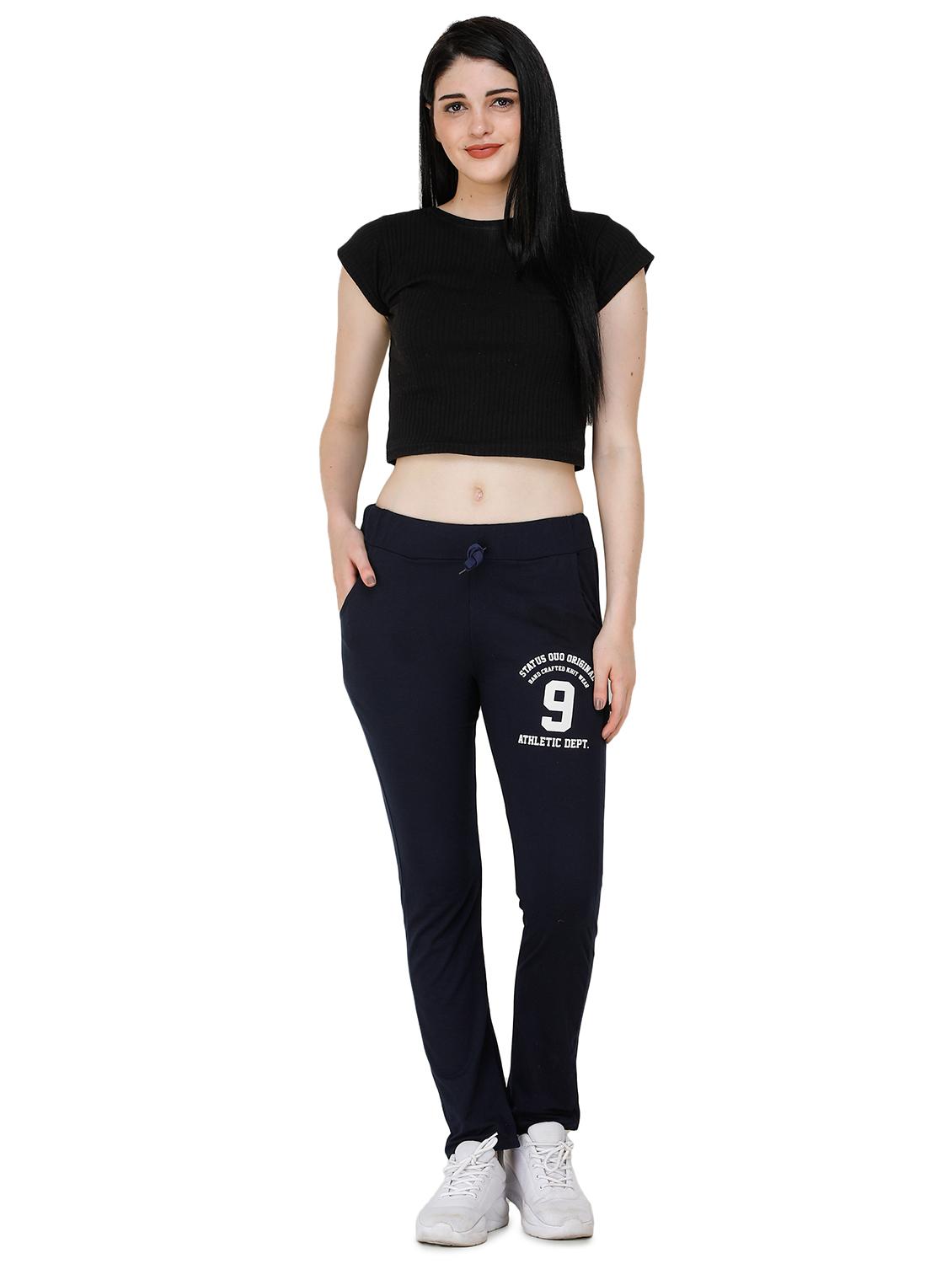 dark blue cotton yoga pants track - 17168632 - Standard Image - 3