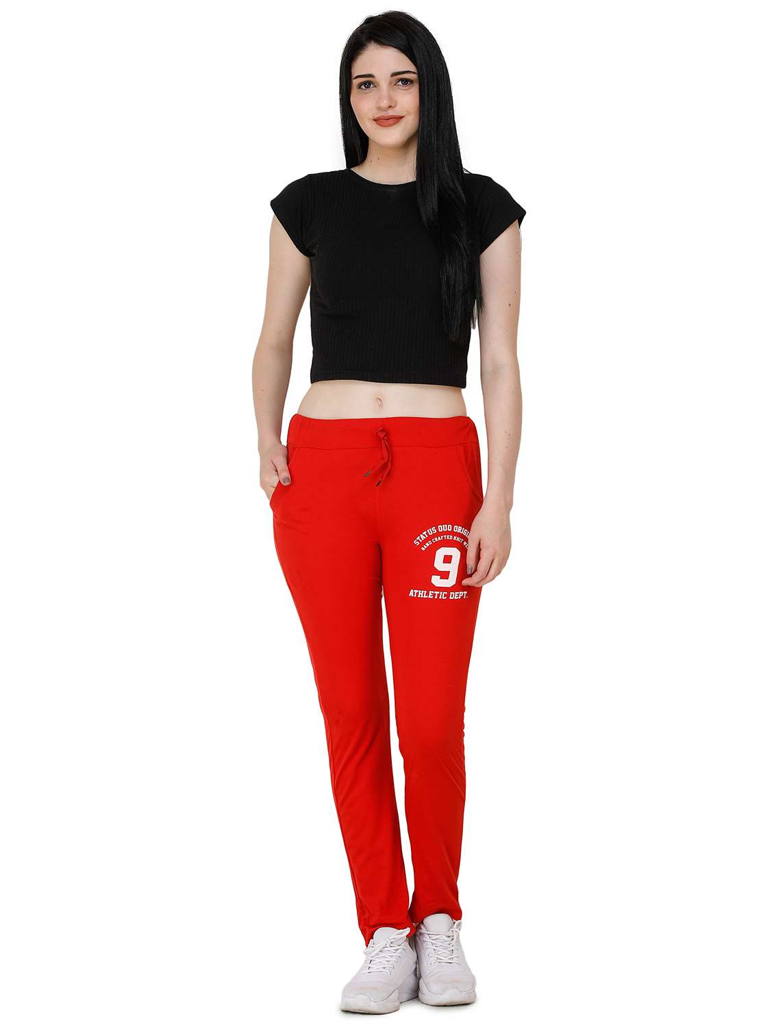 red cotton yoga pants track - 17168634 -  Standard Image - 3