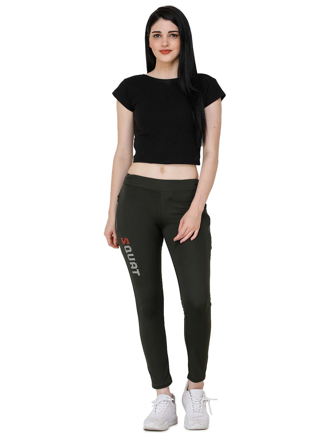 green lycra yoga pants track - 17168635 -  Standard Image - 3