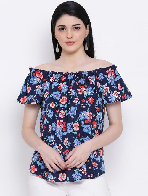 off shoulder floral top - 17169585 - Standard Image - 0