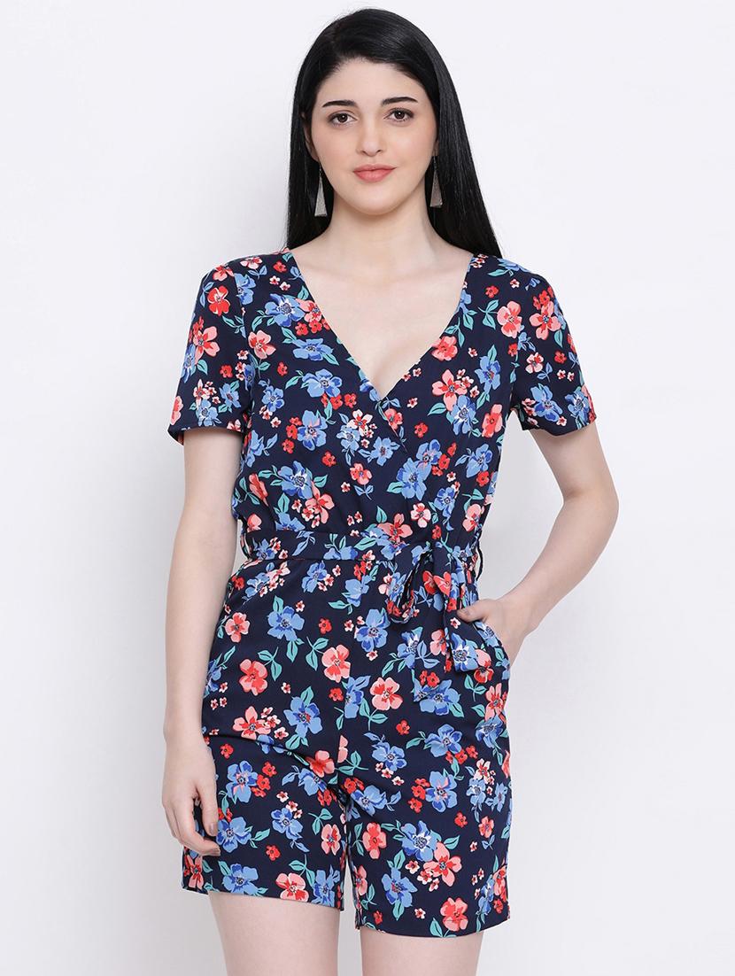 overlap neck floral romper  - 17169595 -  Zoom Image - 0