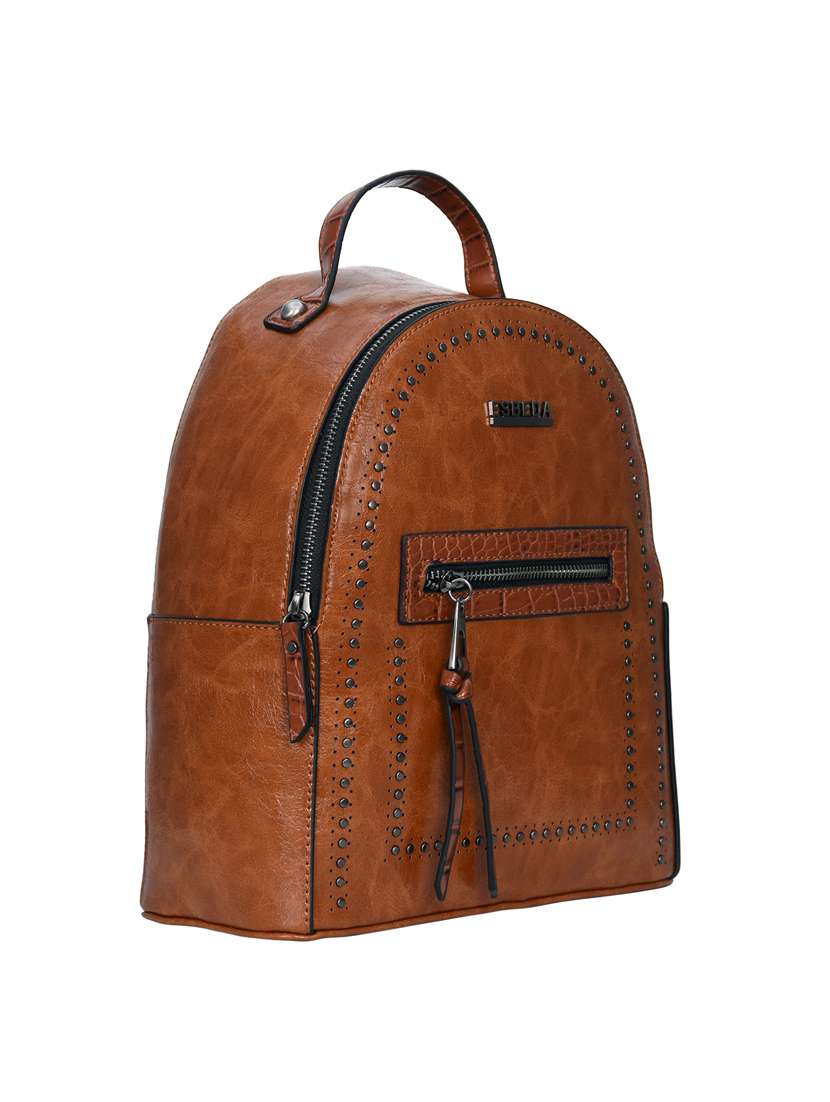 tan leatherette (pu) fashion backpack - 17170009 -  Standard Image - 3