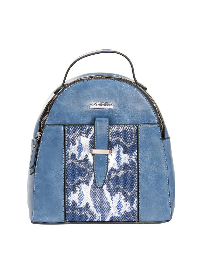 blue leatherette (pu) fashion backpack - 17170014 - Zoom Image - 0