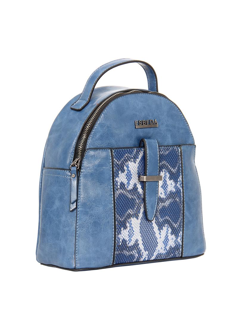 blue leatherette (pu) fashion backpack - 17170014 - Standard Image - 3