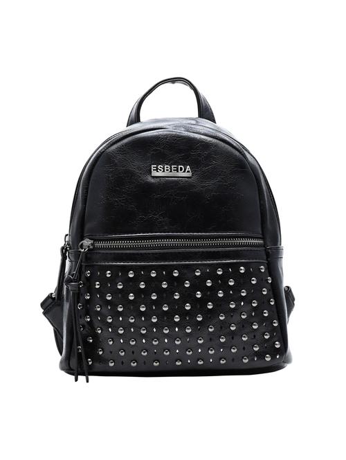 black leatherette (pu) fashion backpack - 17170025 -  Standard Image - 0