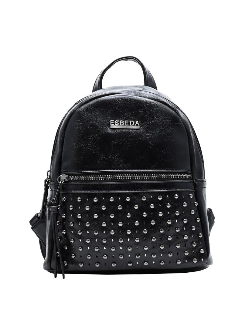 black leatherette (pu) fashion backpack - 17170025 -  Zoom Image - 0