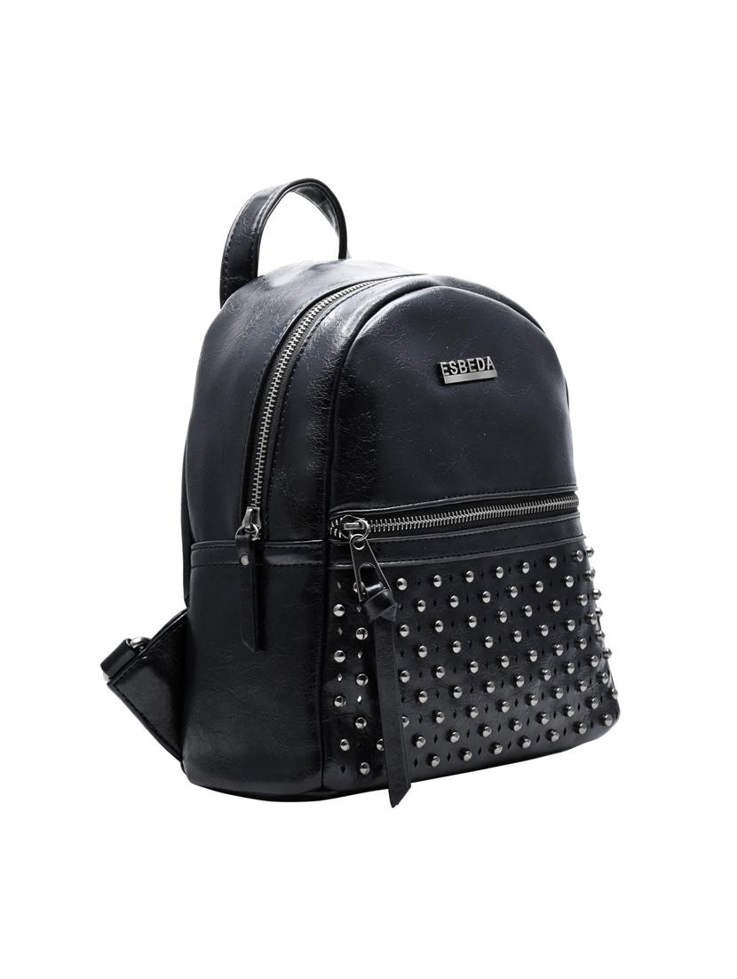 black leatherette (pu) fashion backpack - 17170025 - Standard Image - 3