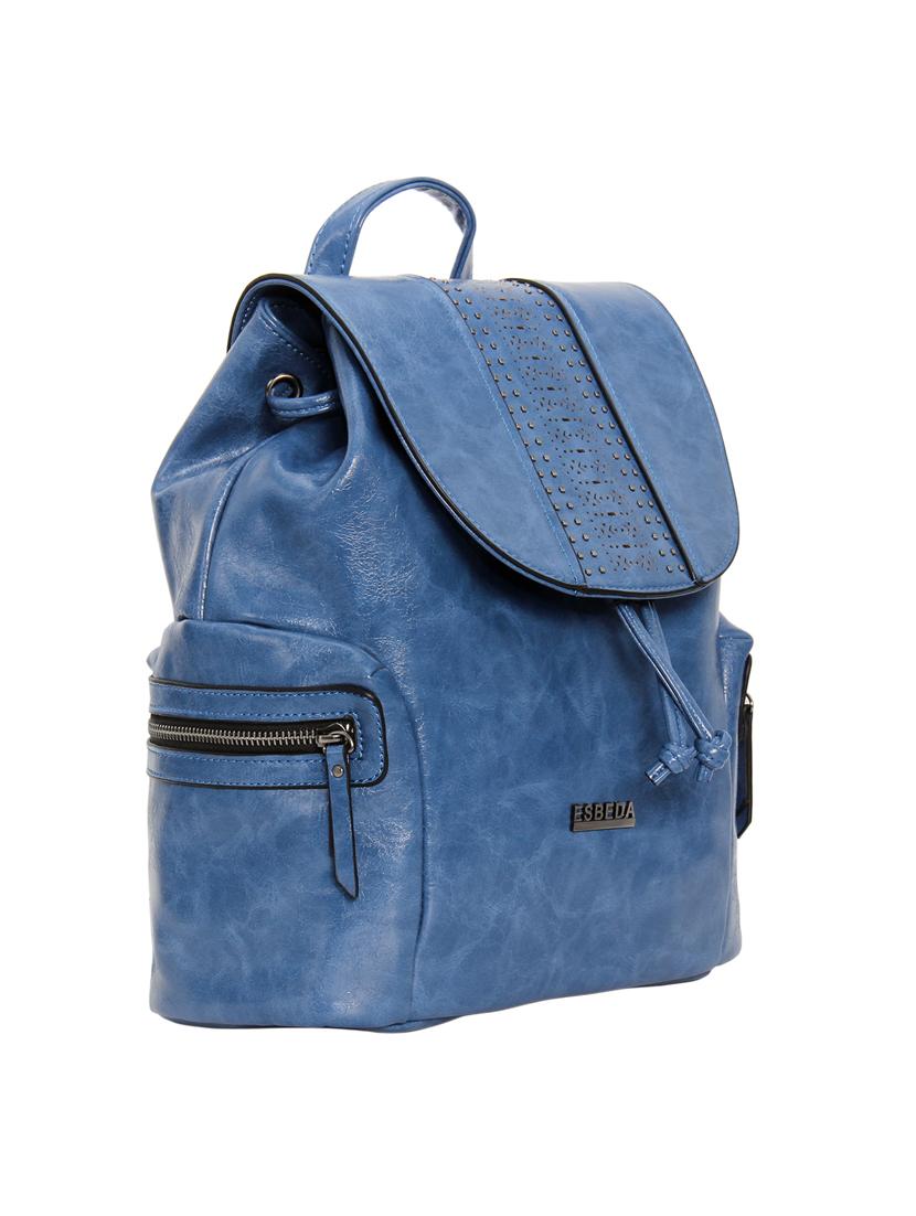 blue leatherette (pu) fashion backpack - 17170026 - Standard Image - 3