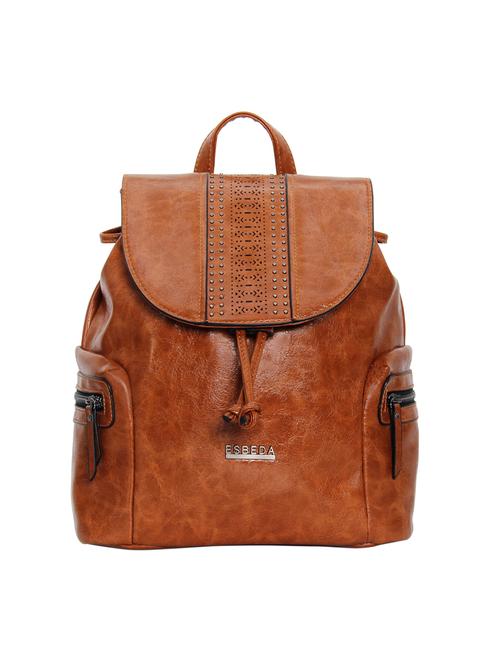 tan leatherette (pu) fashion backpack - 17170027 - Standard Image - 0
