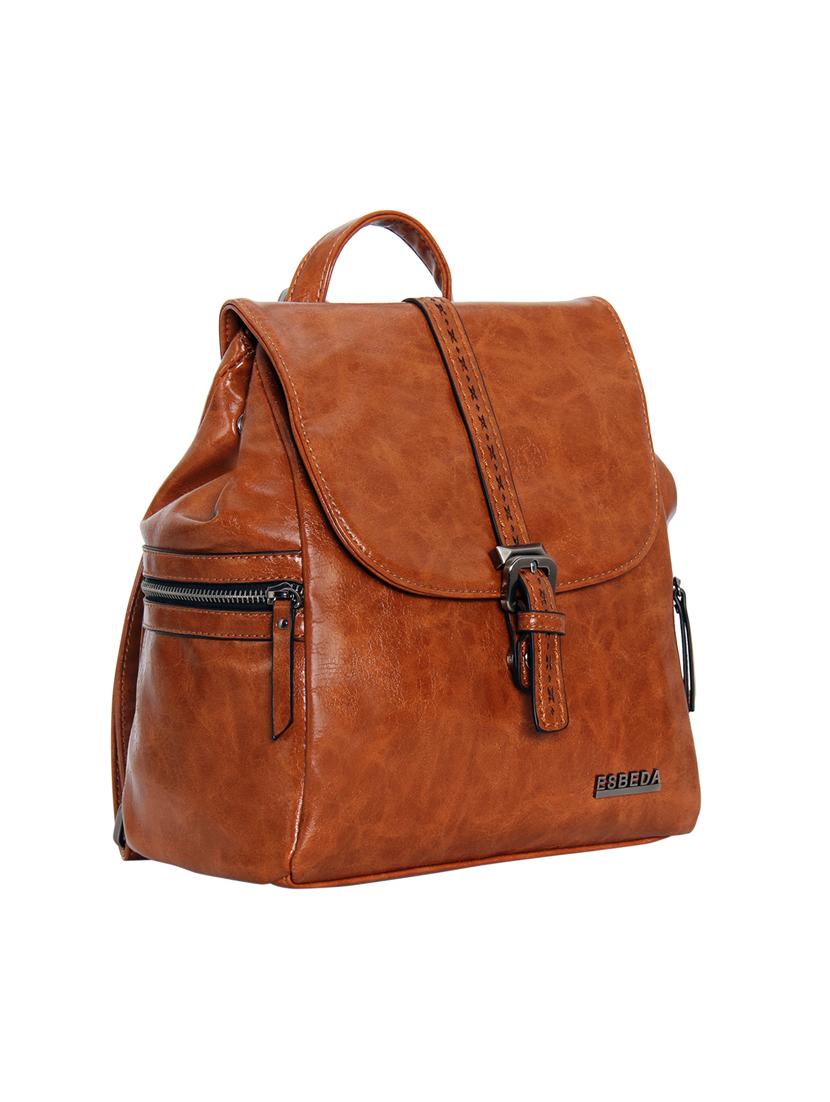 tan leatherette (pu) fashion backpack - 17170036 - Standard Image - 3